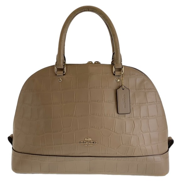 Coach Handbags - Coach Coach Madison Leather Handbag Beige Gold Leather Handbag